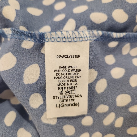 DIA Women's Blue White Smocked Midi Peasant Cottagecore Babydoll  Dress‎ Size L - Picture 5 of 8